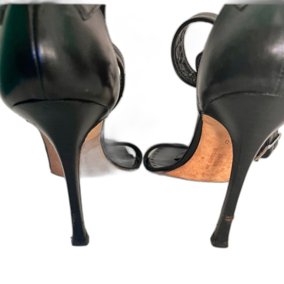 Manolo Blahnik Black Leather Stilettos, 4.5" Heel, Euro 40 - Picture 5 of 9